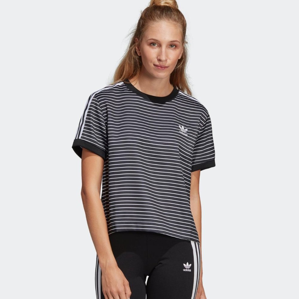 adidas Originals - 3 Stripes Tee (Black&White) Size: Medium